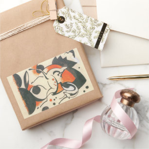 Composition with Two Deer by Franz Marc Rectangular Sticker