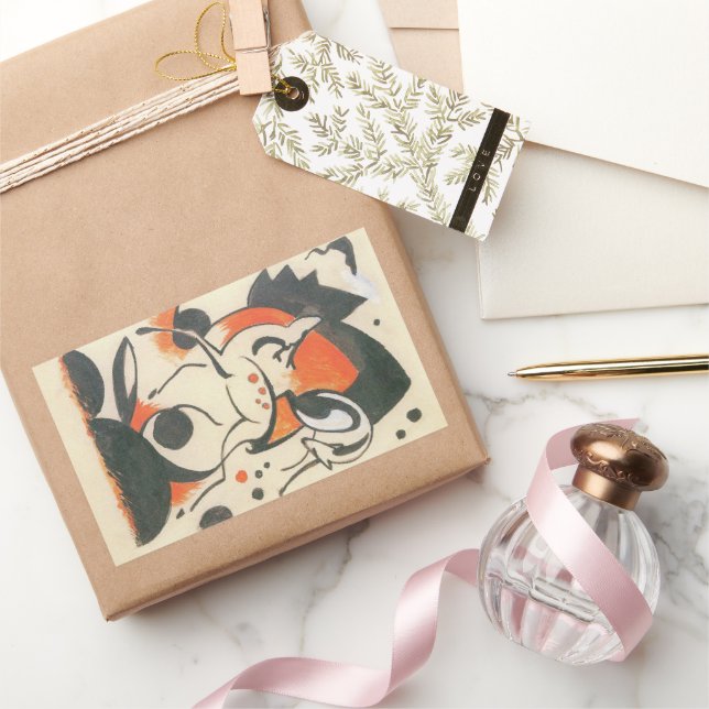 Composition with Two Deer by Franz Marc Rectangular Sticker (Gifting)