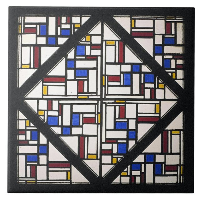 Composition with Window with Coloured Glass Ceramic Tile (Front)