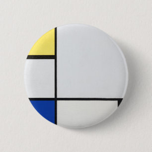 Composition with Yellow, Blue by piet mondrian 6 Cm Round Badge