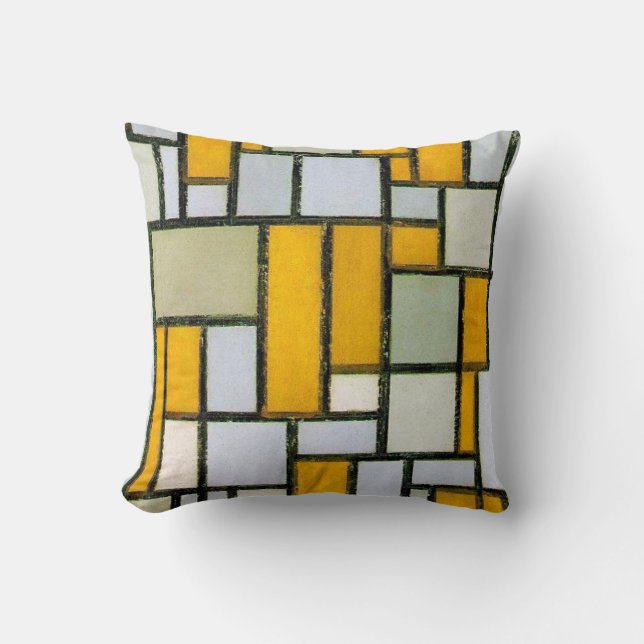 Composition Yellow and Gray, Mondrian Cushion (Front)
