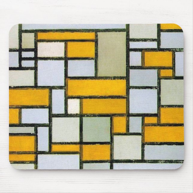 Composition Yellow and Gray, Mondrian Mouse Pad (Front)