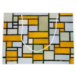 Composition Yellow and Grey, Mondrian Large Gift Bag