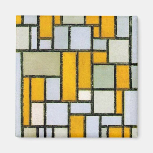 Composition Yellow and Grey, Mondrian Magnet (Front)