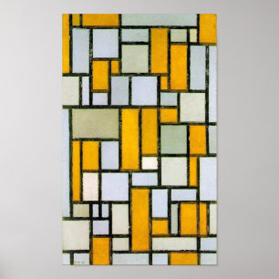 Composition Yellow and Grey, Mondrian Poster