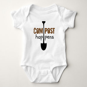 Compost Happens Mulch Humour Shovel Baby Bodysuit
