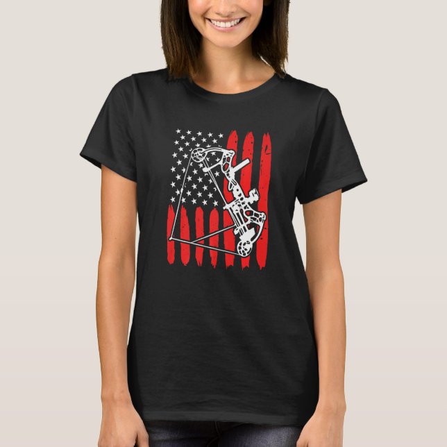 Compound Bow Archer Usa Archery T-Shirt (Front)