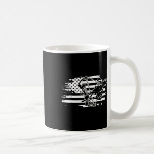 Compound Bow Hunting Gear Retro American Flag Mens Coffee Mug