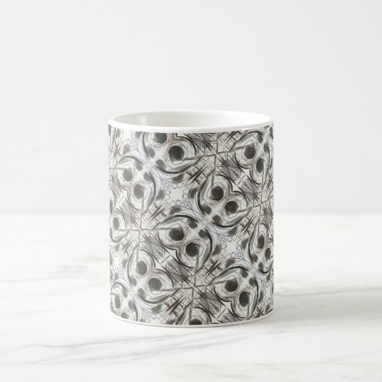 Compromise-Black and Grey Abstract Brushstrokes Coffee Mug