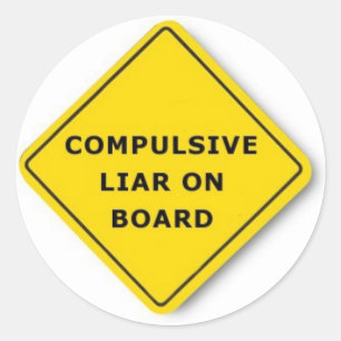 Compulsive Liar On Board Classic Round Sticker