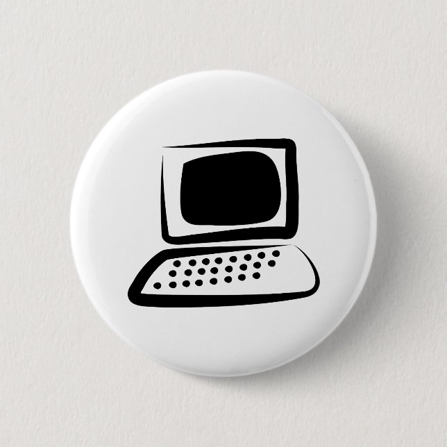 Computer 6 Cm Round Badge (Front)