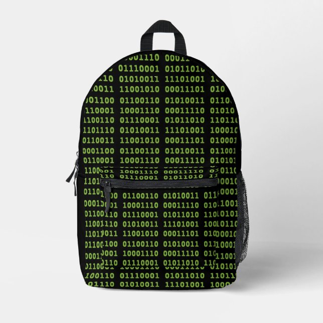 Computer Binary Code Printed Backpack (Front)