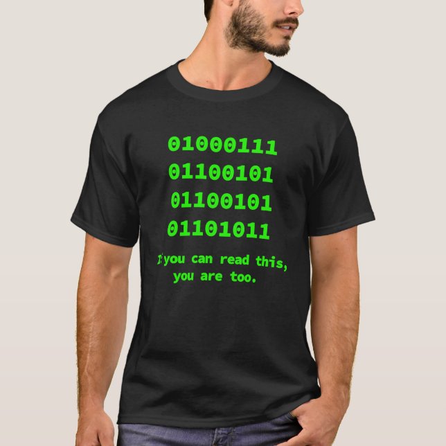 Computer Binary Code Programmer Software Engineer T-Shirt (Front)