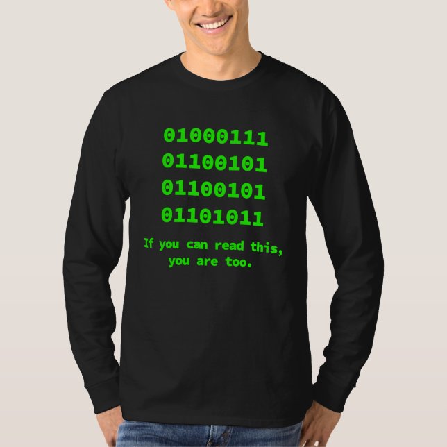 Computer Binary Code Programmer Software Engineer T-Shirt (Front)