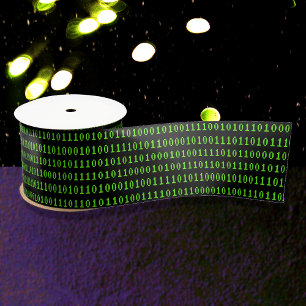 Computer Binary One & Zero Coding SciFi / Tech Satin Ribbon