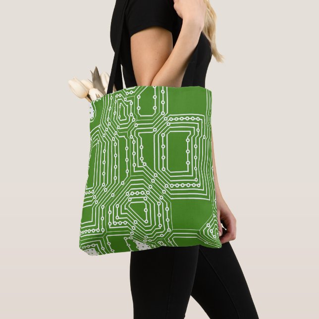 Computer board pattern tote bag (Close Up)