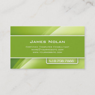 Computer Business Cards Green Abstract Rays
