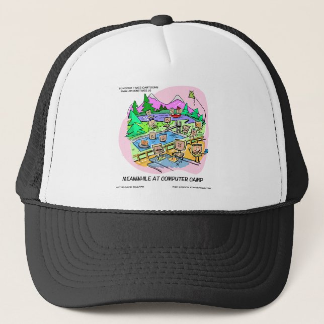 Computer Camp Funny Tees Mugs Gifts Etc. Trucker Hat (Front)