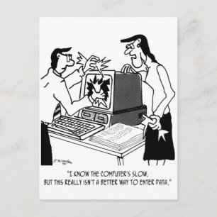 Computer Cartoon 1870 Postcard