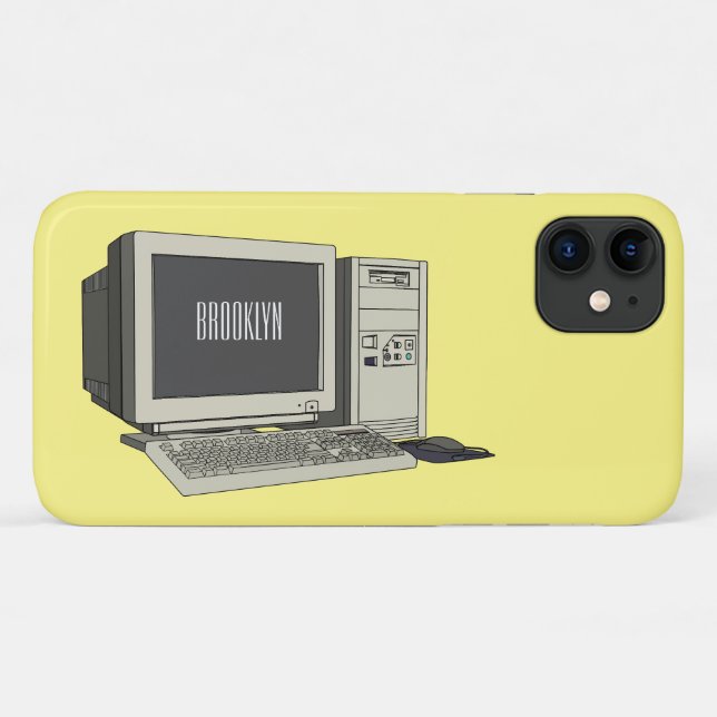 Computer cartoon illustration  Case-Mate iPhone case (Back (Horizontal))