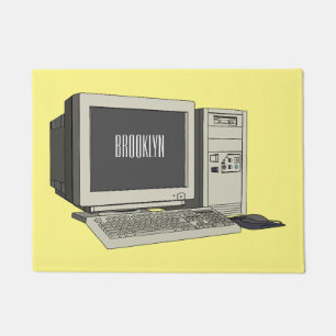 Computer cartoon illustration doormat