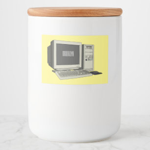 Computer cartoon illustration  food label