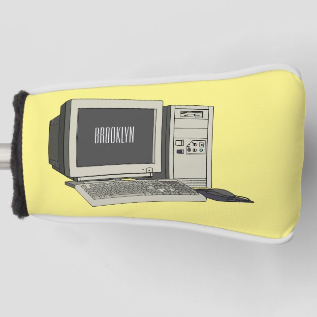 Computer cartoon illustration  golf head cover (Front)
