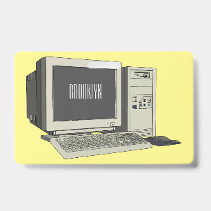 Computer cartoon illustration ID badge
