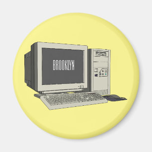 Computer cartoon illustration  magnet