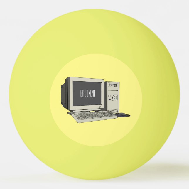 Computer cartoon illustration  ping pong ball (Front)