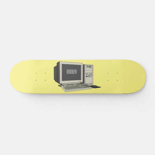 Computer cartoon illustration  skateboard (Horz)
