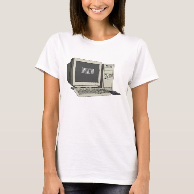 Computer cartoon illustration  T-Shirt (Front)