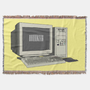 Computer cartoon illustration  throw blanket