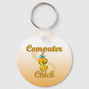 Computer Chick Key Ring