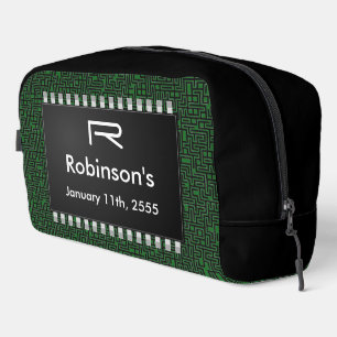 Computer Chip on Green Board +Add Your Information Dopp Kit