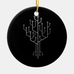 Computer Chip Tree Programmer Coder Engineer Tech Ceramic Ornament