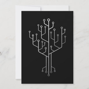Computer Chip Tree Programmer Coder Engineer Tech Holiday Card