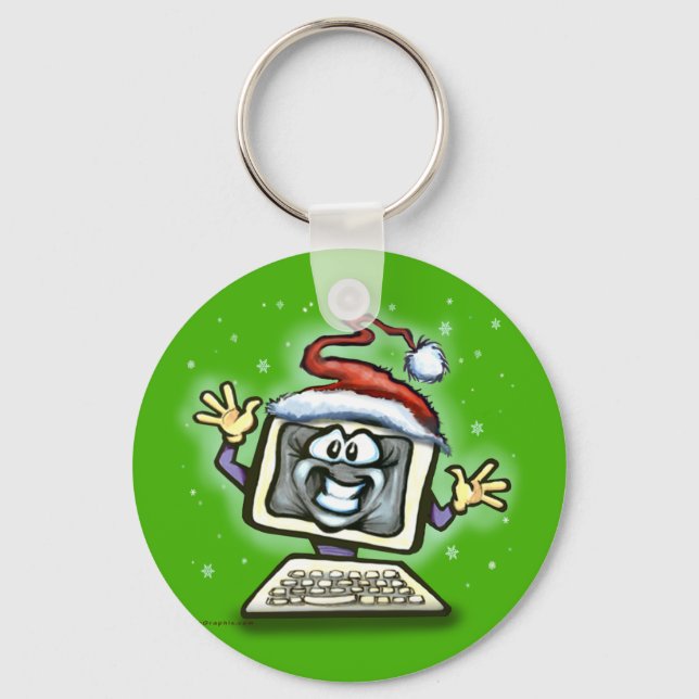 Computer Christmas Key Ring (Front)