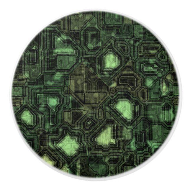 Computer circuit background ceramic knob (Front)