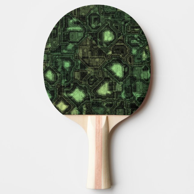 Computer circuit background ping pong paddle (Front)