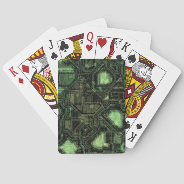 Computer circuit background playing cards (Back)