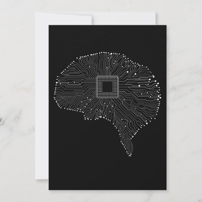 Computer Circuit Board Brain Electrician Engineer Invitation (Front)