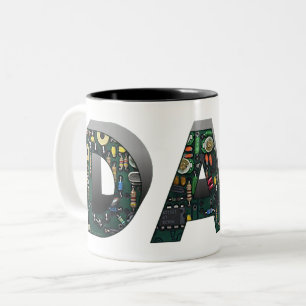 Computer Circuit Board Dad Two-Tone Coffee Mug