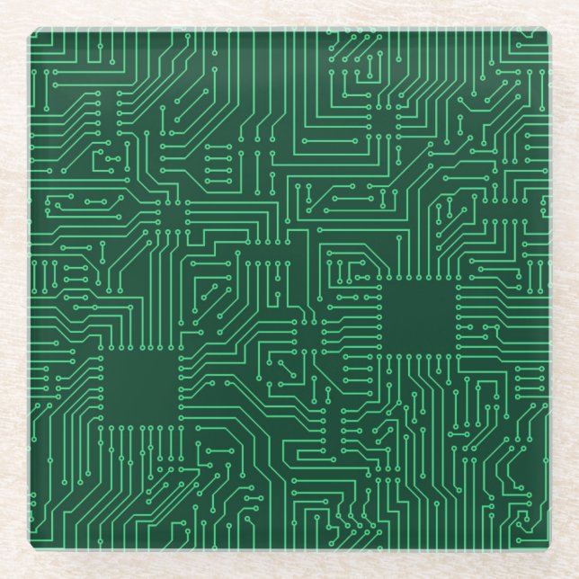 Computer circuit board glass coaster (Front)