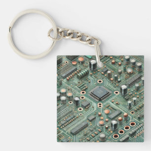 Computer Circuit Board Key Ring