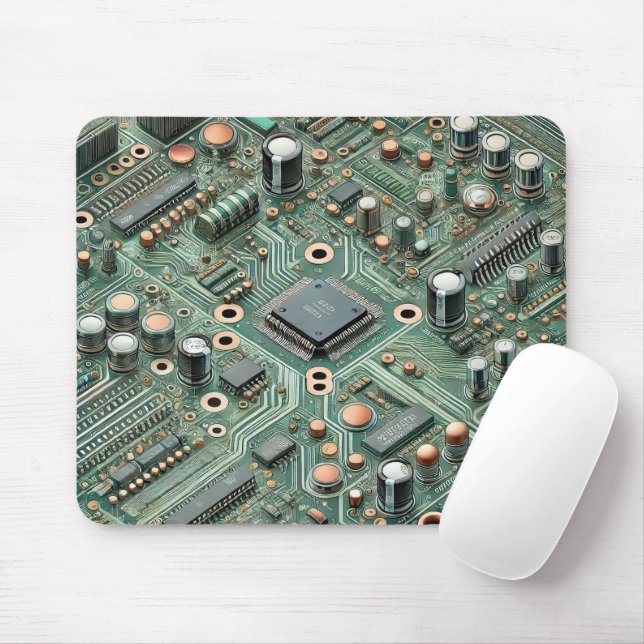 Computer Circuit Board Mouse Pad (With Mouse)
