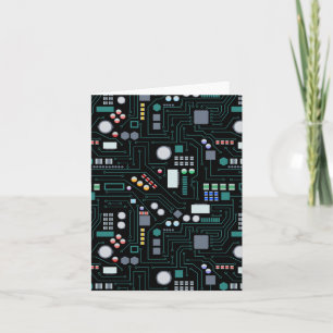 Computer Circuit Board Pattern Card