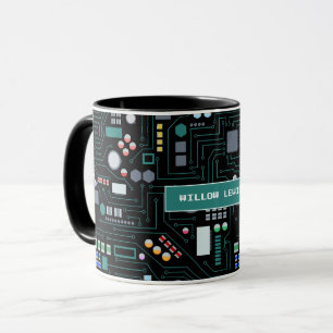 Computer Circuit Board Pattern Mug