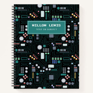 Computer Circuit Board Pattern Notebook
