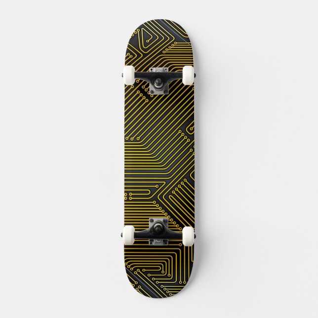 Computer circuit board pattern skateboard (Front)